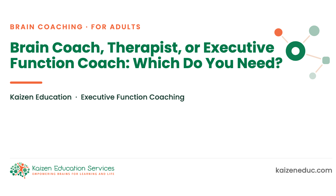 Brain Coach, Therapist, or Executive Function Coach: Which Do You Need?