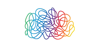 Colourful doodle brain icon