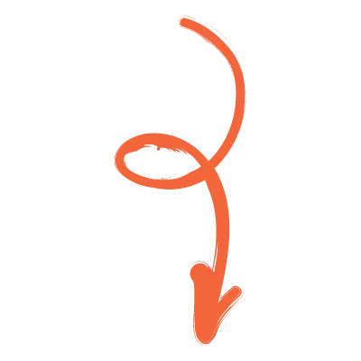 hand drawn arrow pointing down